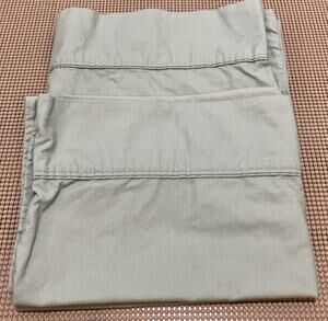 Pillowcase Pair Solid Green Standard Queen Cotton Springs Global